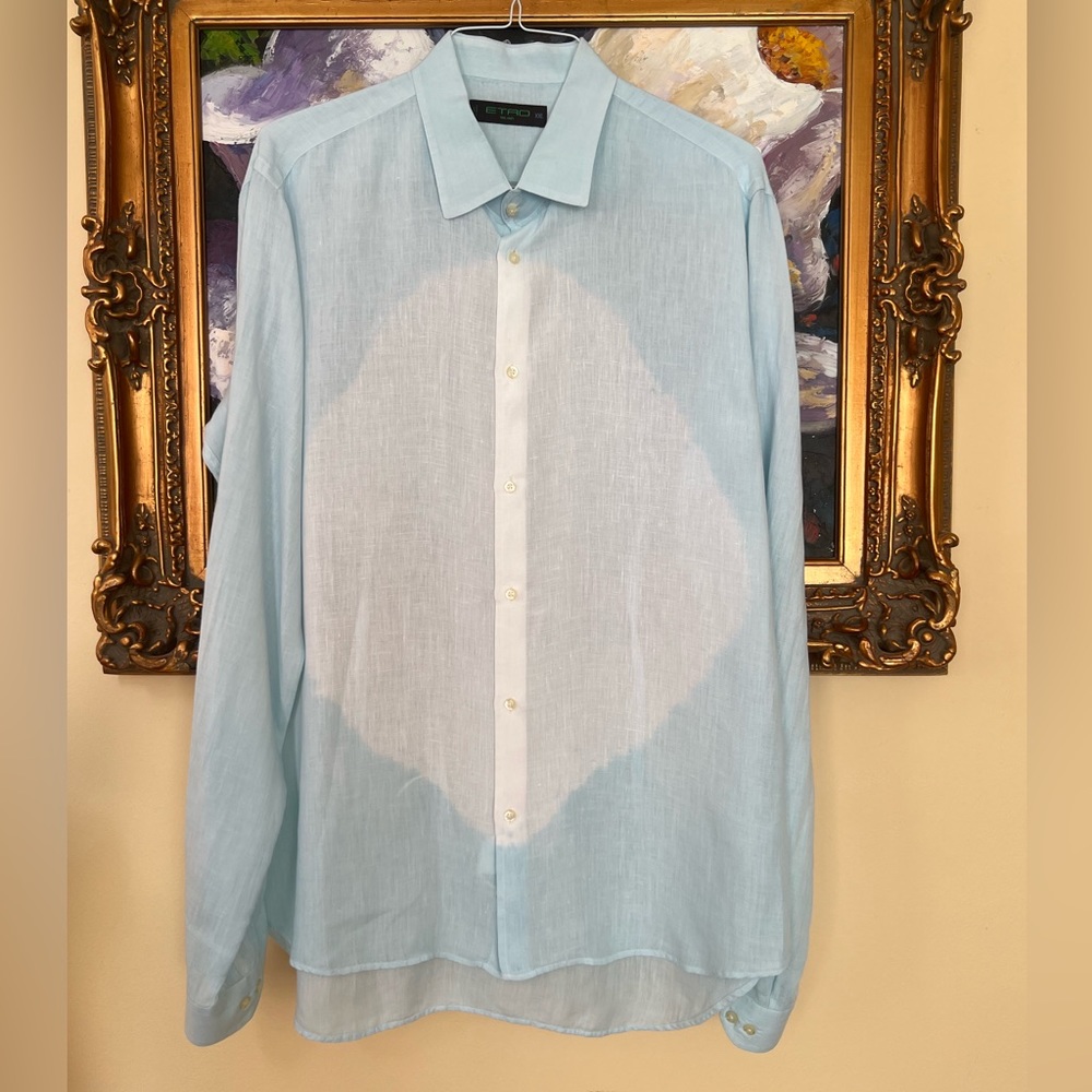 Etro Linen Button Down Shirt SZ XXL